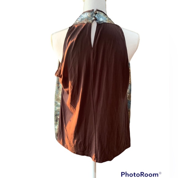 DS BY DEBBIE SHUCHAT SEQUIN SLEEVELESS COWL NECK SEQUIN SIZE XL - Picture 2 of 5